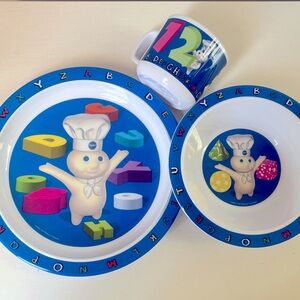 Vintage 2000 Melamine Kids 3 pc Dinnerware Set